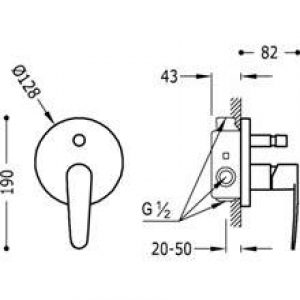 Robinet encastré 2 voies Flat-Tres