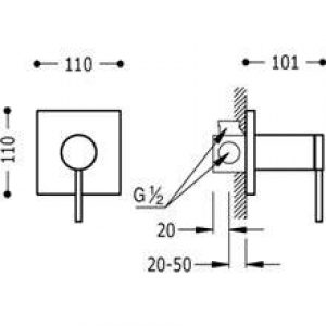 Robinet encastré de 1 voie MONO-TERM Tres
