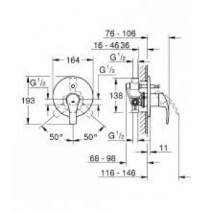 Robinet encastré de baignoire et douche Grohe
