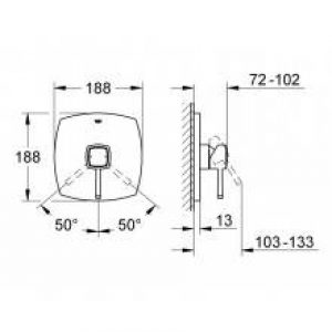 Robinet encastré de douche Grohe Grandera