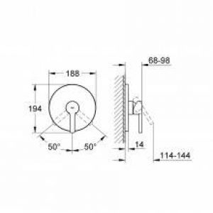Robinet encastré de douche Grohe Lineare