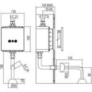 Robinet encastré d’urinoir électronique TRES