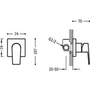 Robinet à encastrer 1 voie PROJECT TRES