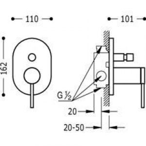 Robinet à encastrer 2 voies MONO-TERM Max-Tres