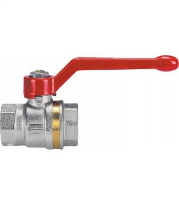 robinet laiton ASTER ACS f/f 3/4″ avec levier alu rouge