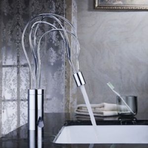 Robinet lavabo post moderne en laiton finition chrome