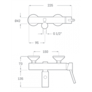 Robinet à levier unique de baignoire ou douche…