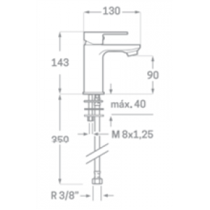 Robinet à levier unique pour lavabo SKARA SEVEN