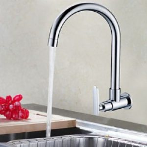 Robinet massif de cuisine à fixation murale muni d’une seule poignée, robinet de style contemporain