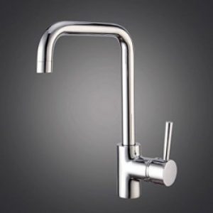 Robinet massif de cuisine style transitionnel avec spray démontable fini chrome
