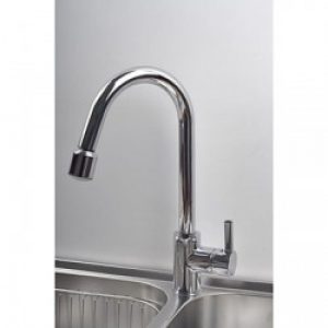 Robinet massif de cuisine surélevé et rotatif muni d’une seule poignée