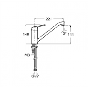 Robinet mitigeur de cuisine droit Victoria Roca