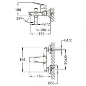 Robinet mitigeur de douche et bain Sineu Teka…