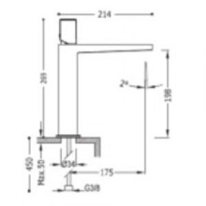 Robinet mitigeur de lavabo moyen en acier…