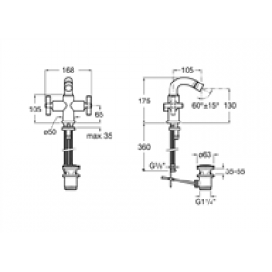 Robinet mélangeur manuel de bidet Loft Roca