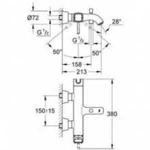 Robinet pour baignoire et douche Grohe Grandera Or