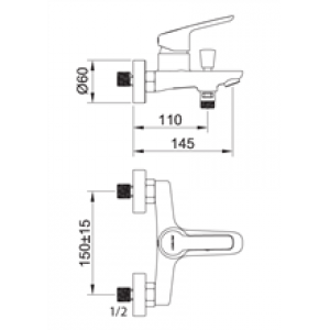 Robinet pour baignoire ou douche ÉLÉGANCE mix -…
