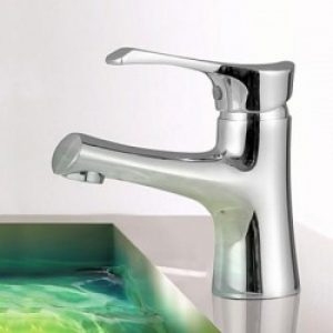 Robinet salle de bain style contemporain et simple muni d’une seule poignée, robinet à un seul trou d’installation