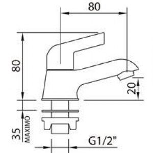 Robinet simple pour lavabo
