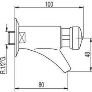 Robinet temporisé de lavabo mural TRES
