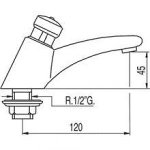 Robinet temporisé de lavabo sur rebord TRES