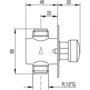 Robinet temporisé de urinoir encastré TRES