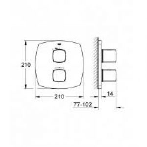 Robinet thermostatique de douche Grandera or