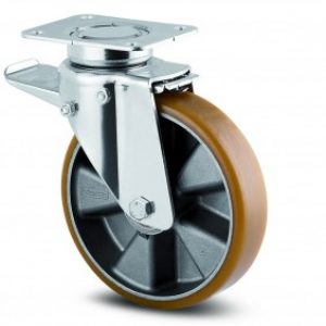 Roulette pivotante à blocage total – 137×105 mm – charges lourdes – Delta