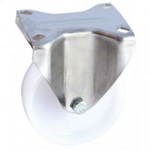 Roulette sur platine inox fixe – bandage polyamide