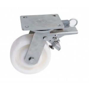 Roulette sur platine pivotante à frein à blocage directionnel