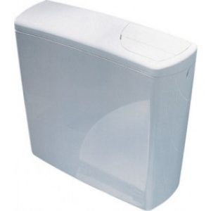 Réservoir de chasse blanc basse position