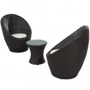 Salon de jardin DCB GARDEN TOTEM 2 places en résine tressée – CHOCOLAT