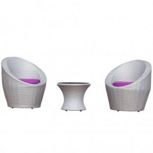 Salon de jardin DCB GARDEN TOTEM MEDITERRANEE 2 places en résine tressée – GRIS SIDERAL