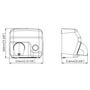 Sèche-mains noir manuel 4,6k Saniflow Mediclinics
