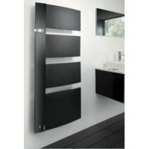 Sèche-serviette électrique ATLANTIC SENSIUM Noir pilotage intelligent 1750W Mat à gauche – 817645