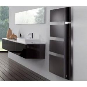 Sèche-serviette électrique ATLANTIC SENSIUM Noir pilotage intelligent 1750W Mat à droite – 814645