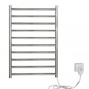 Sèche-serviettes mural de style contemporain en inox à fixation murale