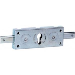 Serrure en applique pour rideau métallique – cylindre européen – 2 points