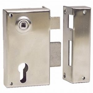 Serrure en applique verticale – inox – cylindre européen – 719