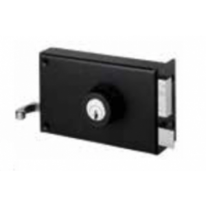 Serrure en applique verticale pour cylindre rond à tirage – 120×80 mm