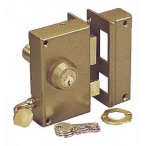 Serrure en applique verticale à tirage – cylindre rond – VEGA 1210