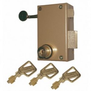 Serrure en applique verticale à tirage – double pompes – 5 ailettes