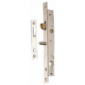 Serrure à larder  à crochet – antidégondage – têtière inox – 28/25