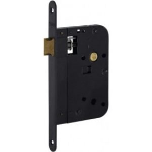 Serrure à larder monopoint XL – pêne dormant seul – noir