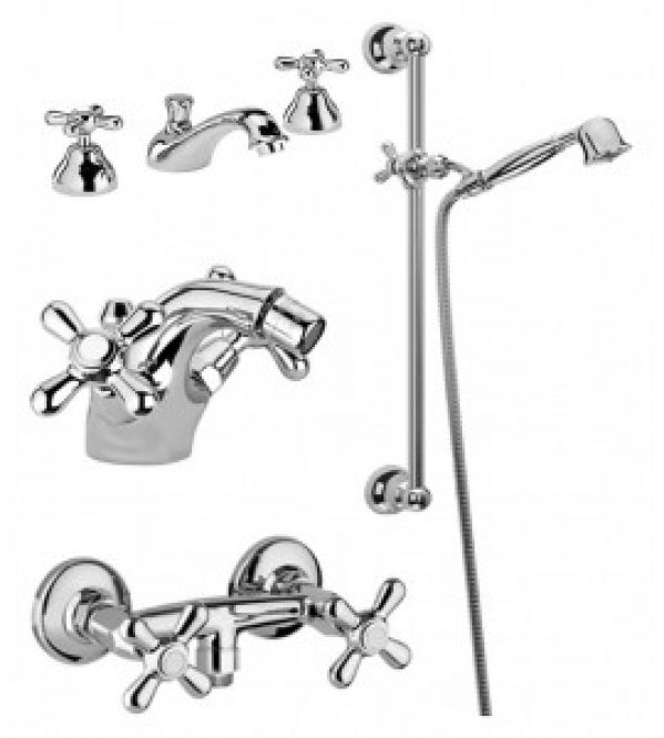 Set complet pour salle de bain en laiton chromé Piralla…