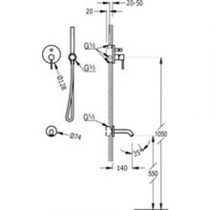 Set de douche Blanc 2 voies TRES STUDY