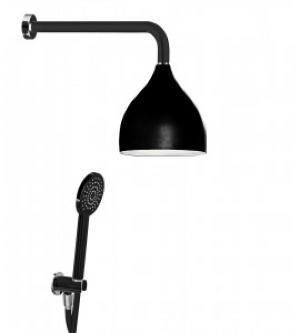 Set de douche noir mat Damast Black 13692