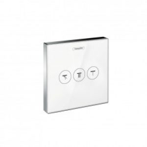 Set de finition en verre Robinet d’arrêt ShowerSelect E pour 3 fonctions blanc/Chromé Hansgrohe