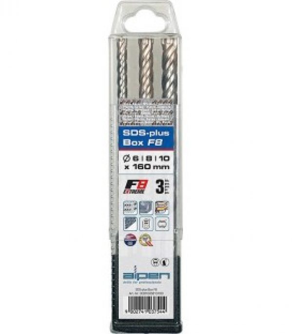 Set de foret a percussion SDS-Plus 3 pieces, 6-8-10×160