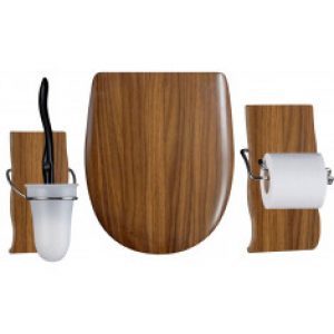 Set OLFA accessoires WC Noyer mat